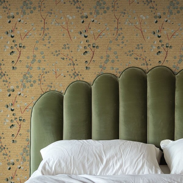 Tapet Model botanic abstract cu cercuri, Tapet flori, a01126 : Uwalls.ro