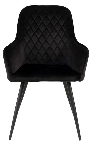 Scaun dining Harbo, Negru, 65x57x87 cm, Catifea