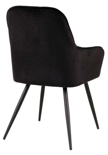 Scaun dining Harbo, Negru, 65x57x87 cm, Catifea