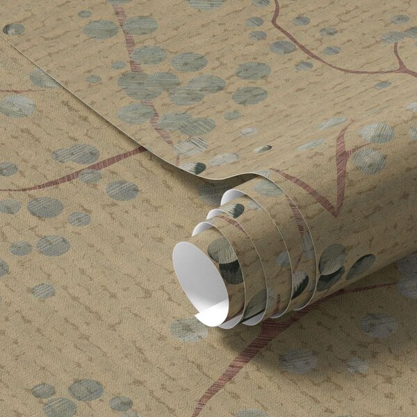 Tapet Model botanic abstract cu cercuri, Tapet flori, a01126 : Uwalls.ro