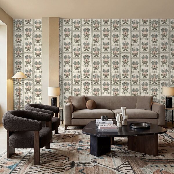 Tapet Model decorativ cu fluturi și flori, Tapet flori, a01125 : Uwalls.ro
