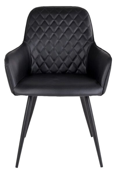 Scaun dining Harbo, Negru, 65x57x87 cm, Piele ecologica