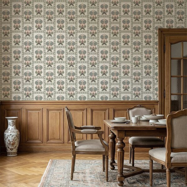 Tapet Model decorativ cu fluturi și flori, Tapet flori, a01125 : Uwalls.ro