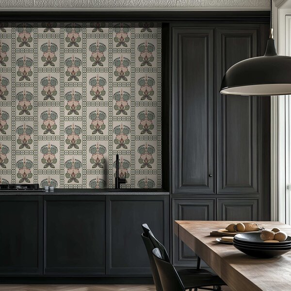 Tapet Model decorativ cu fluturi și flori, Tapet flori, a01125 : Uwalls.ro