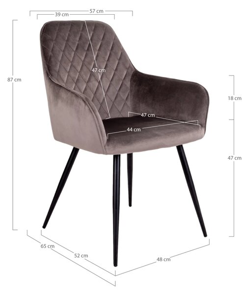 Scaun dining Harbo, Maro deschis, 65x57x87 cm