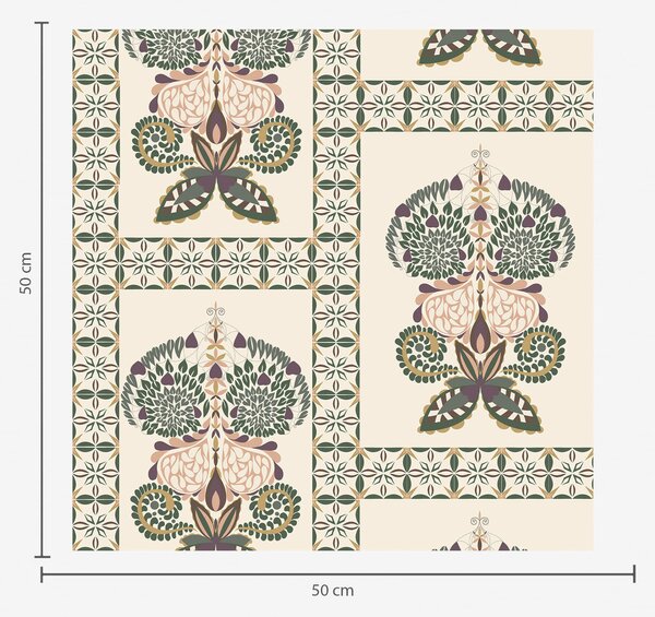 Tapet Model decorativ cu fluturi și flori, Tapet flori, a01125 : Uwalls.ro