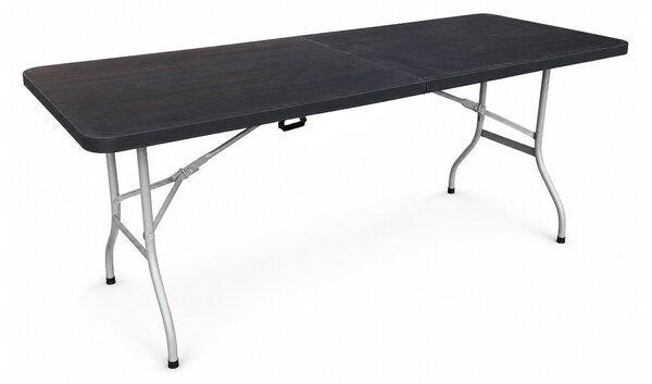 Aga Masă de grădină pliabilă 180x74x74 cm cu imitație de lemn Negru
