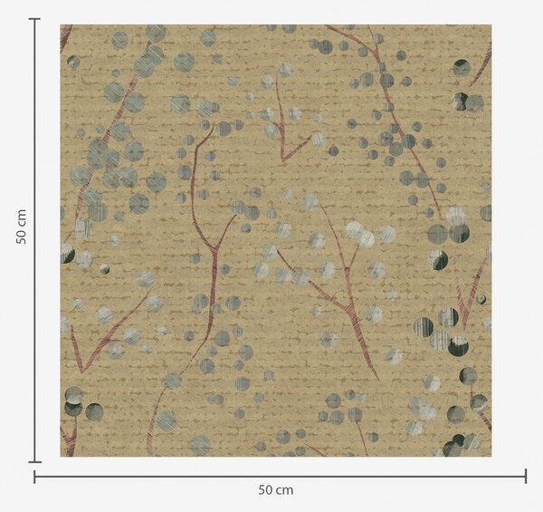 Tapet Model botanic abstract cu cercuri, Tapet flori, a01126 : Uwalls.ro