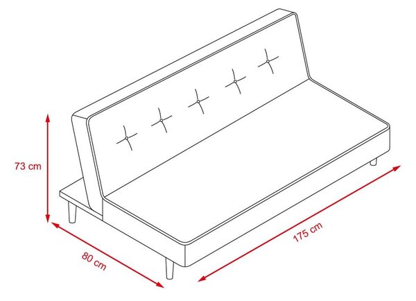 Canapea extensibilă Catini LEVITA - gri