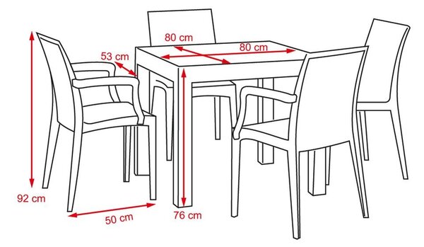Set mobilier de grădină 5 piese Avenberg NATURA - Negru