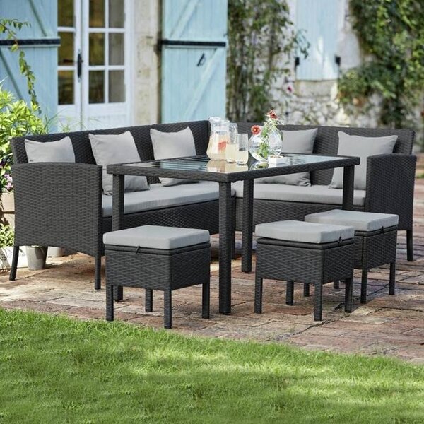Set mobilier de grădină din ratan ALTEA - Antracit