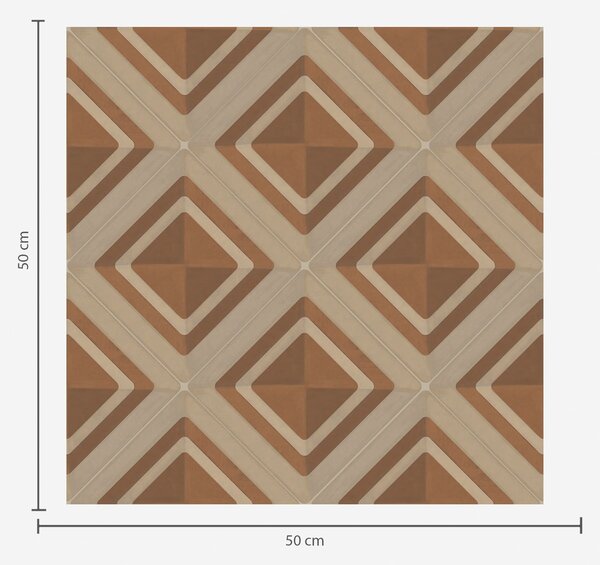 Tapet Model geometric cu romburi în nuanțe de teracotă, Tapet abstract, a01128 : Uwalls.ro