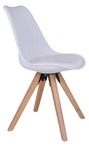 Scaun dining Bergen, Alb, 55x48x86 cm