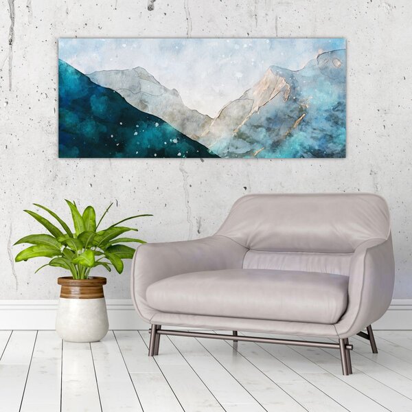 Tablou - Munte desenat (120x50 cm)