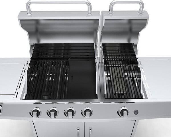 Grătar pe gaz din inox cu arzător lateral+INFRA Avenberg LINCOLN