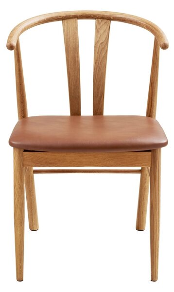 Scaun dining Artenara, Natural/Maro, 56x51x77 cm