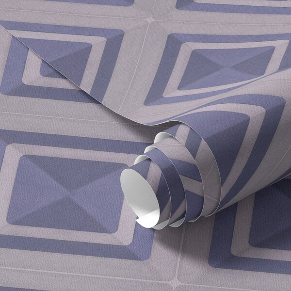 Tapet Model geometric cu romburi în nuanțe de albastru, Tapet abstract, a01128v1 : Uwalls.ro