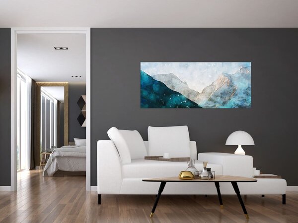 Tablou - Munte desenat (120x50 cm)