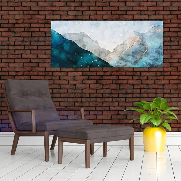 Tablou - Munte desenat (120x50 cm)