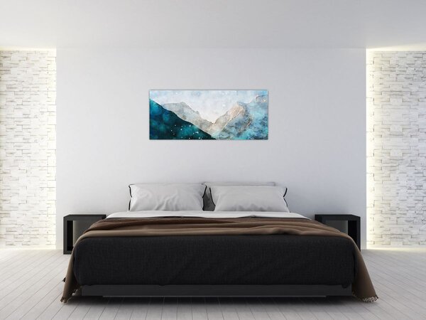 Tablou - Munte desenat (120x50 cm)