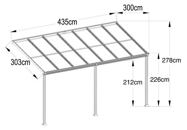 Pergola ALU Avenberg AVESTA BW7 - 4 x 3 m