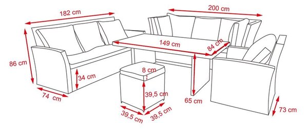 Set luxos mobilier de grădină din ratan Avenberg FIRENZE