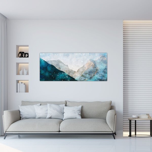 Tablou - Munte desenat (120x50 cm)