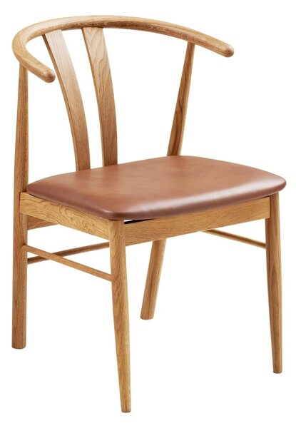 Scaun dining Artenara, Natural/Maro, 56x51x77 cm