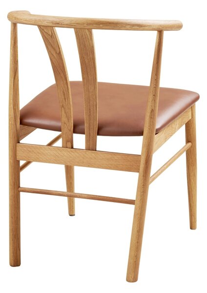 Scaun dining Artenara, Natural/Maro, 56x51x77 cm