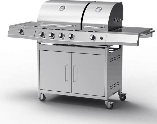 Grătar pe gaz din inox cu arzător lateral+INFRA Avenberg LINCOLN