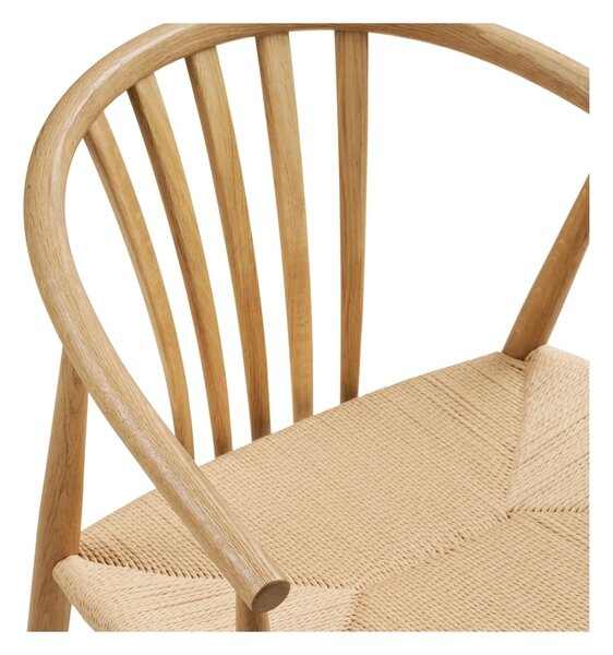 Scaun dining Agustin, Natural, 52.5x57x78 cm