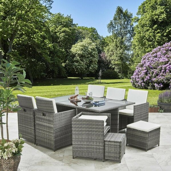 Set mobilier de grădină din ratan Avenberg DETROIT - Gri