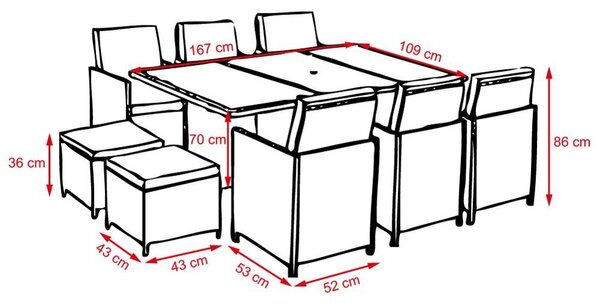 Set mobilier de grădină din ratan Avenberg DETROIT - Gri