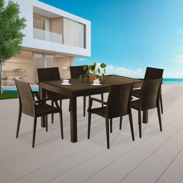 Set mobilier de grădină 7 piese Avenberg SAONA - Maro