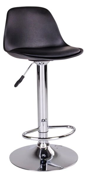 Scaun de bar tapitat Trondheim, Negru , 41x39x104 cm