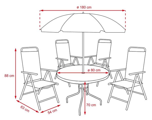 Set mobilier de grădină 6 piese Avenberg CAPRI