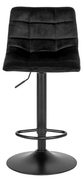 Scaun de bar tapitat Middelfart, Negru, 45x43x88/108 cm