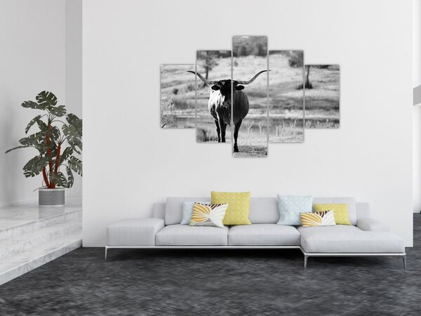 Tablou - Vacă,alb-negru (150x105 cm)