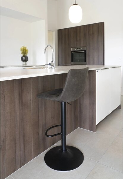 Scaun de bar tapitat Middelfart, Gri inchis, 45x43x88/108 cm