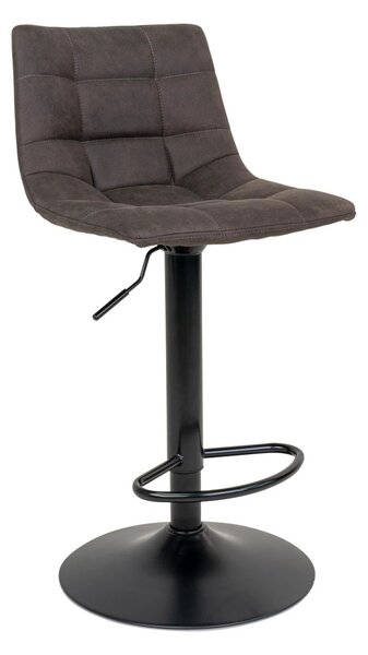 Scaun de bar tapitat Middelfart, Gri inchis, 45x43x88/108 cm