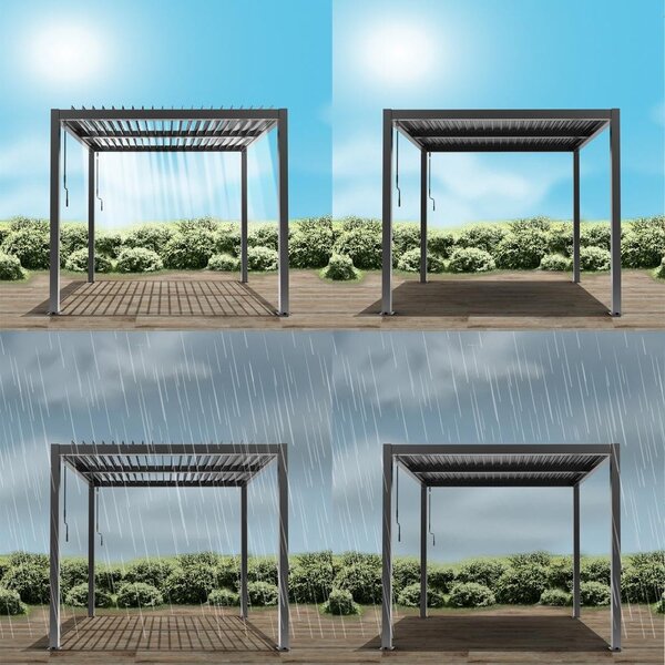 Pergolă bioclimatică din aluminiu cu lamele 4 x 4 M