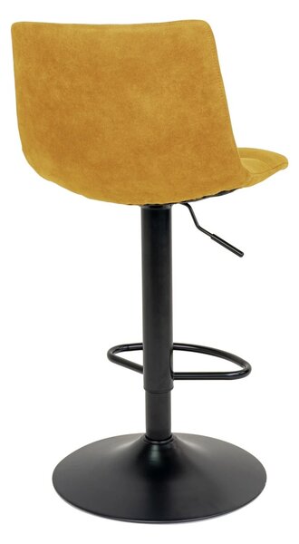 Scaun de bar tapitat Middelfart, Galben mustar, 45x43x88/108 cm