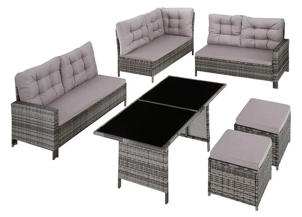 Set luxos mobilier de grădină din ratan Avenberg BARLETTA gri/gri deschis