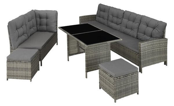 Set mobilier de grădină luxos din ratan Avenberg BARLETTA gri/gri închis