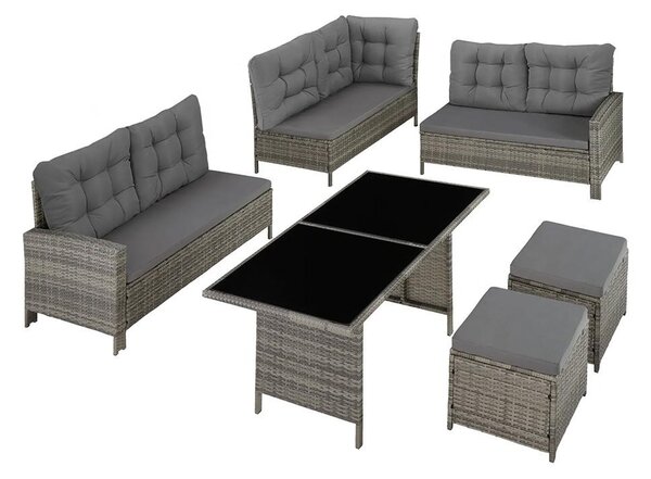 Set mobilier de grădină luxos din ratan Avenberg BARLETTA gri/gri închis