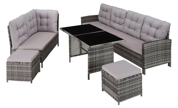 Set luxos mobilier de grădină din ratan Avenberg BARLETTA gri/gri deschis