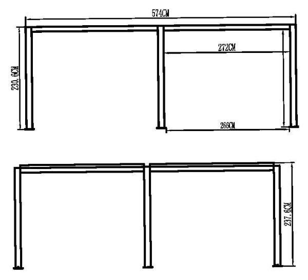 Pergolă bioclimatică din aluminiu cu lamele 5,8 x 3 M