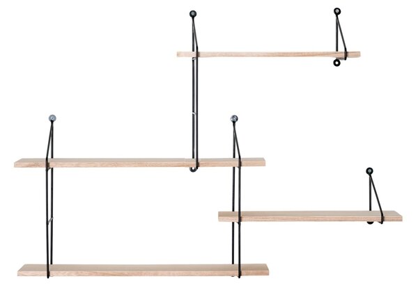 Raft de perete Harlem, Negru, 17.5x99x62 cm