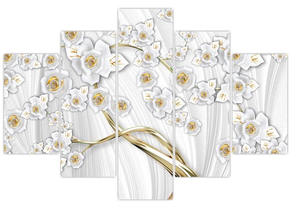 Tablou - Copac cu decor auriu (150x105 cm)