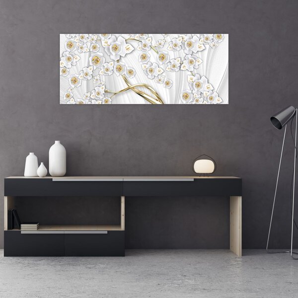 Tablou - Copac cu decor auriu (120x50 cm)